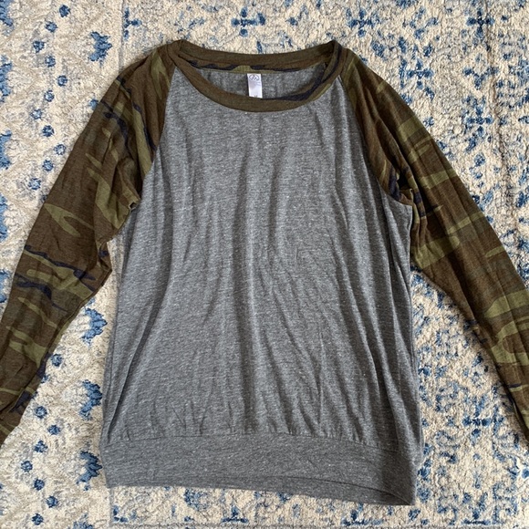 Alternative Apparel Camo Raglan Long-sleeved Shirt - Picture 5 of 6
